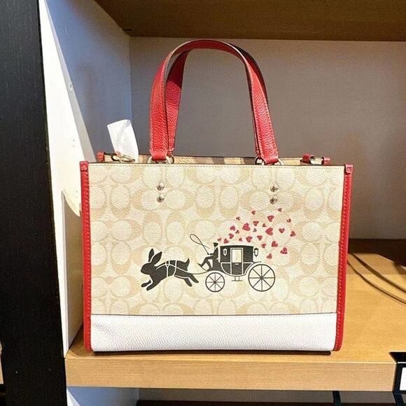 Coach CE645 Lunar New Year Dempsey Carryall With Rabbit And Carriage Gold/Light - Picture 2 of 6